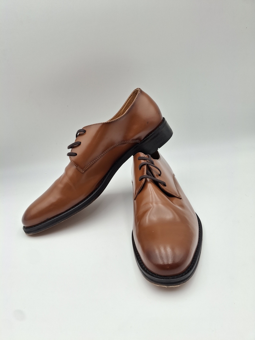 Express Men's Brown Leather Lace-Up Oxford Dress Shoes US Size 9